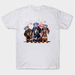 4th of July Dachshund Dogs #5 T-Shirt